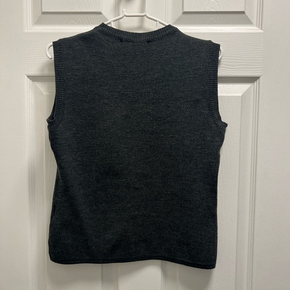 Charcoal grey sleeveless knit sweater - Picture 4 of 4